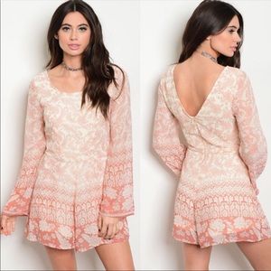 Rose pink romper jumpsuit Large New!